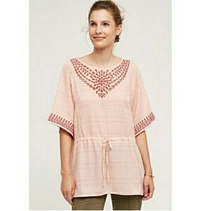 Anthropologie Euphemia Peasant Top Pullover Pink Size Small One September